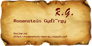 Rosenstein György névjegykártya
